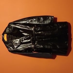 Via Spiga Patent Leather Black Trench Size S